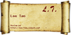 Lee Tas névjegykártya